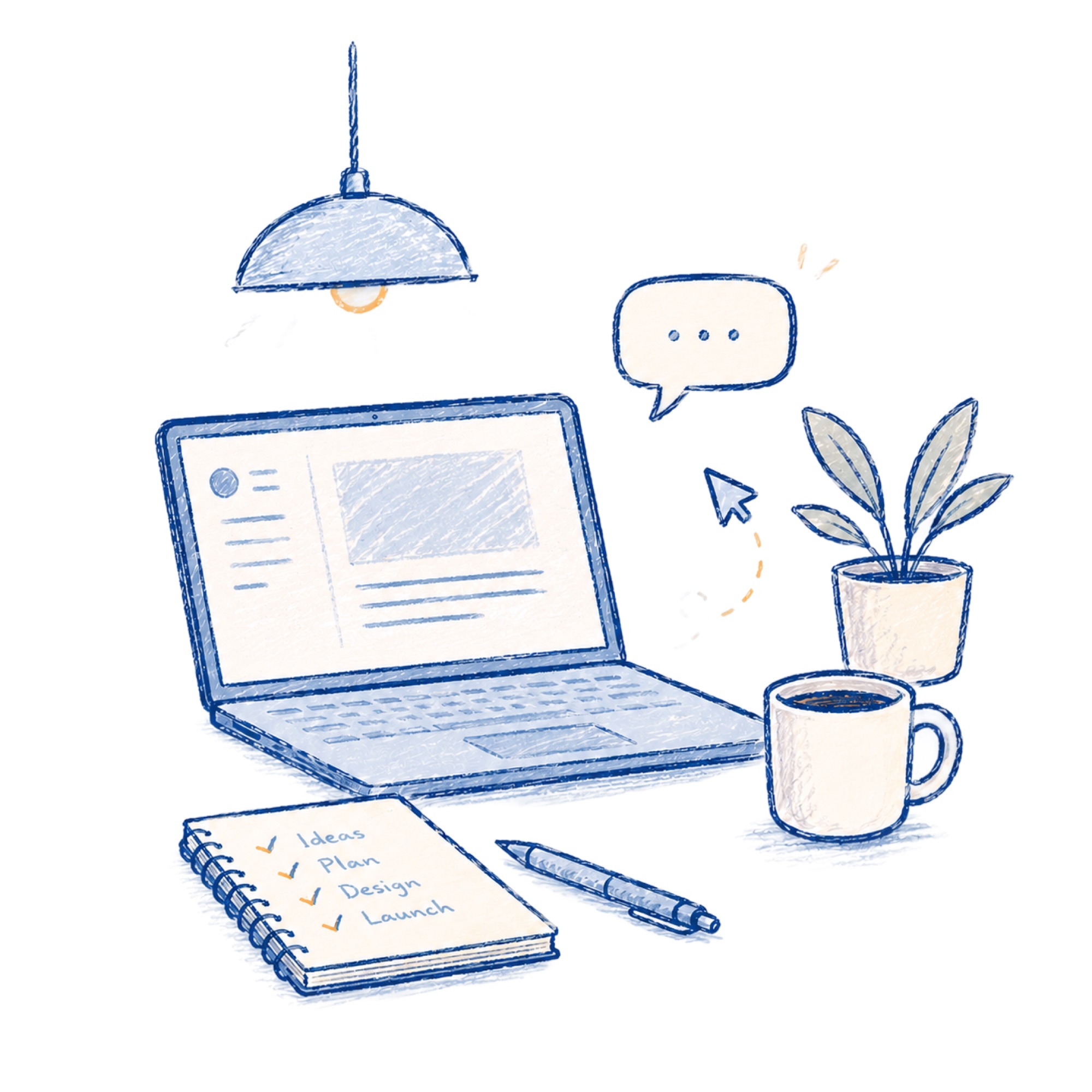 Illustrated laptop