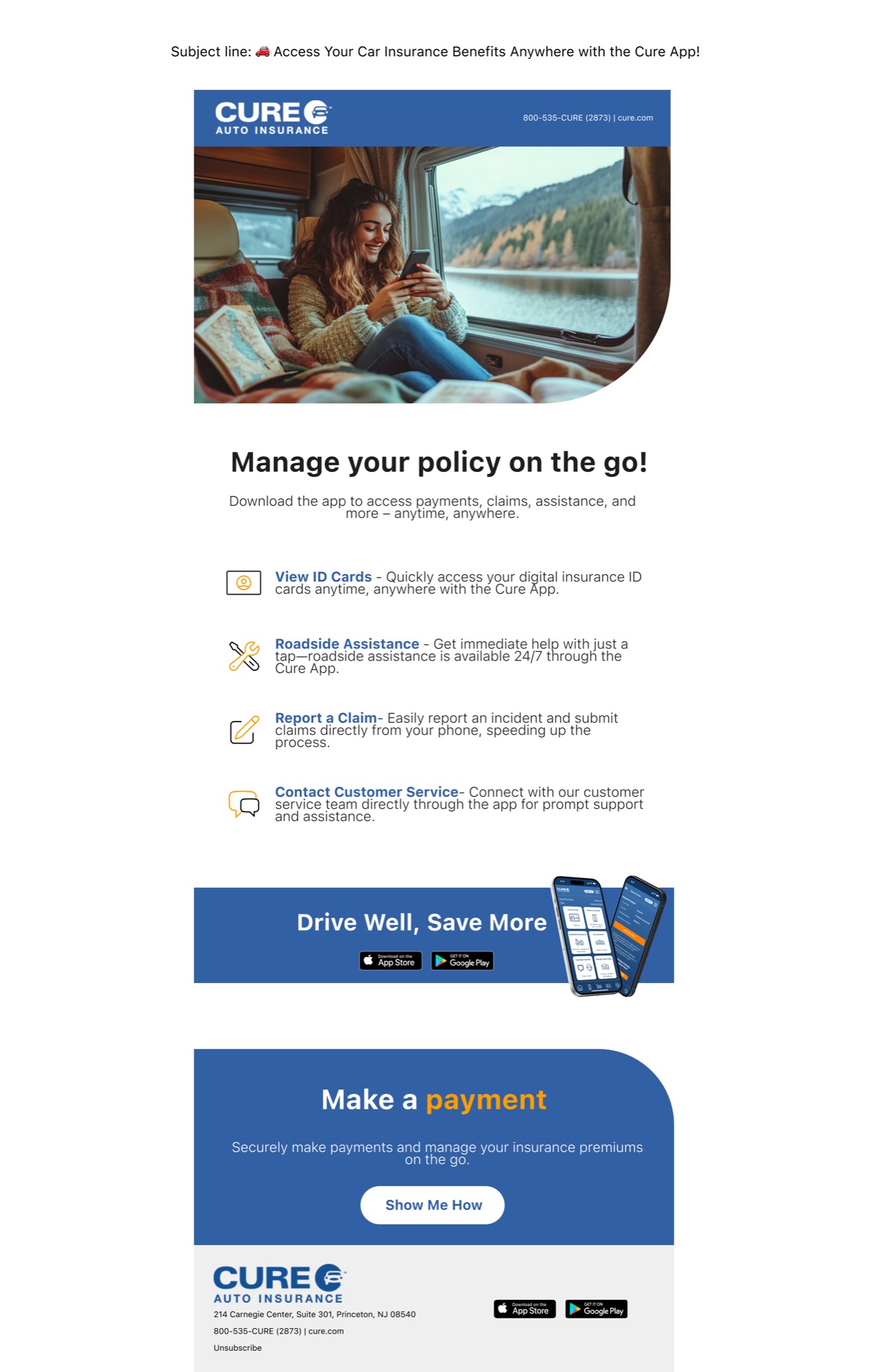 CURE email campaign template