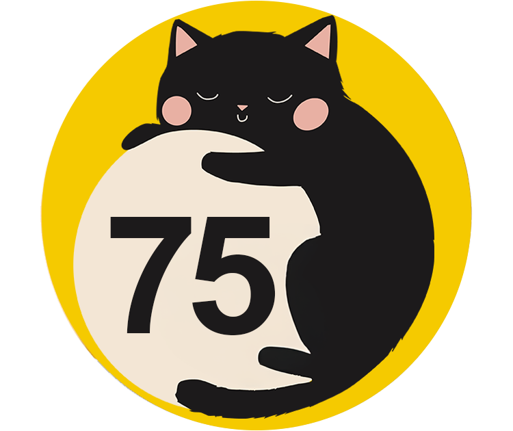 Black cat lotto ball badge