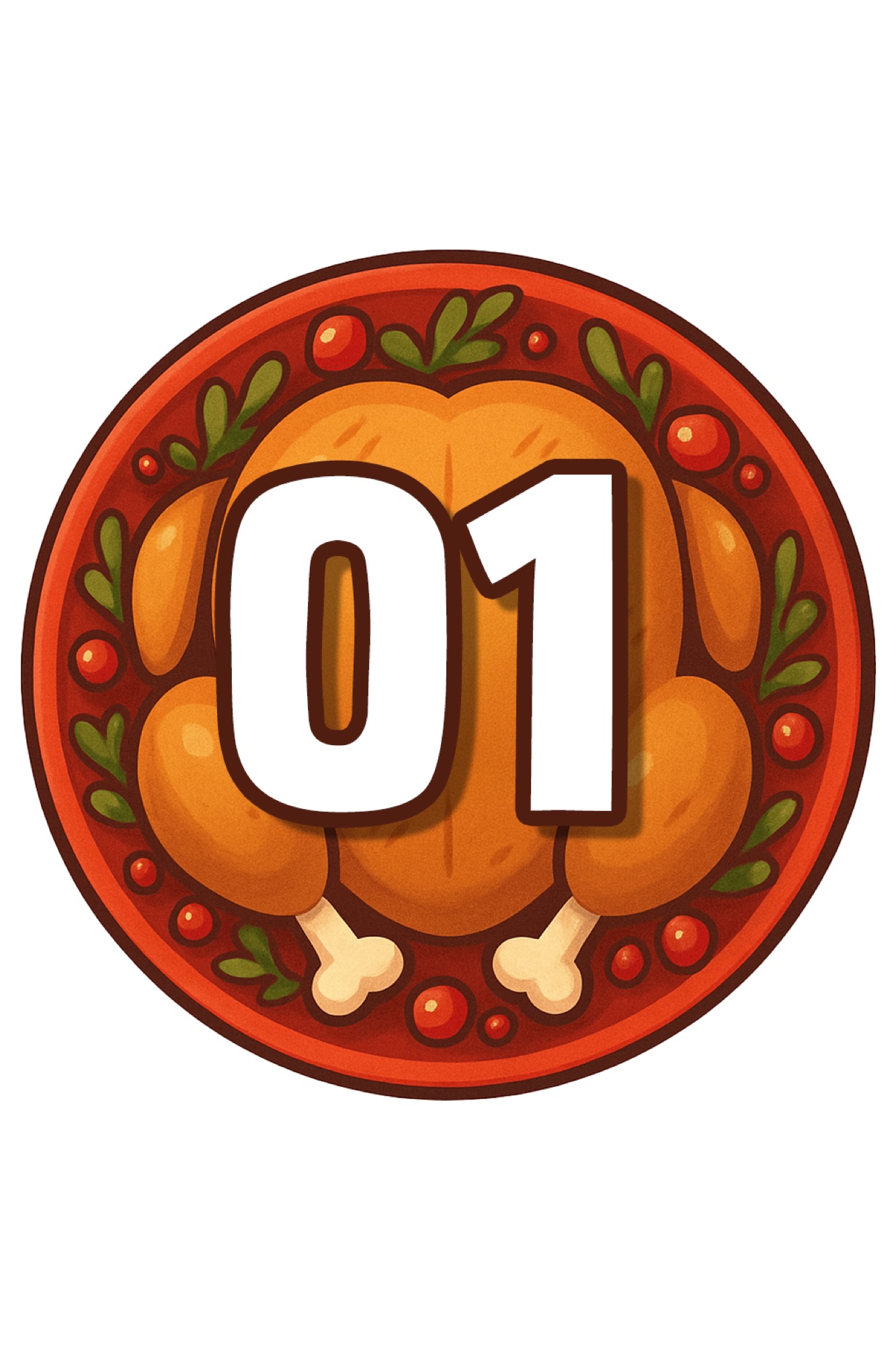Thanksgiving turkey lotto ball badge