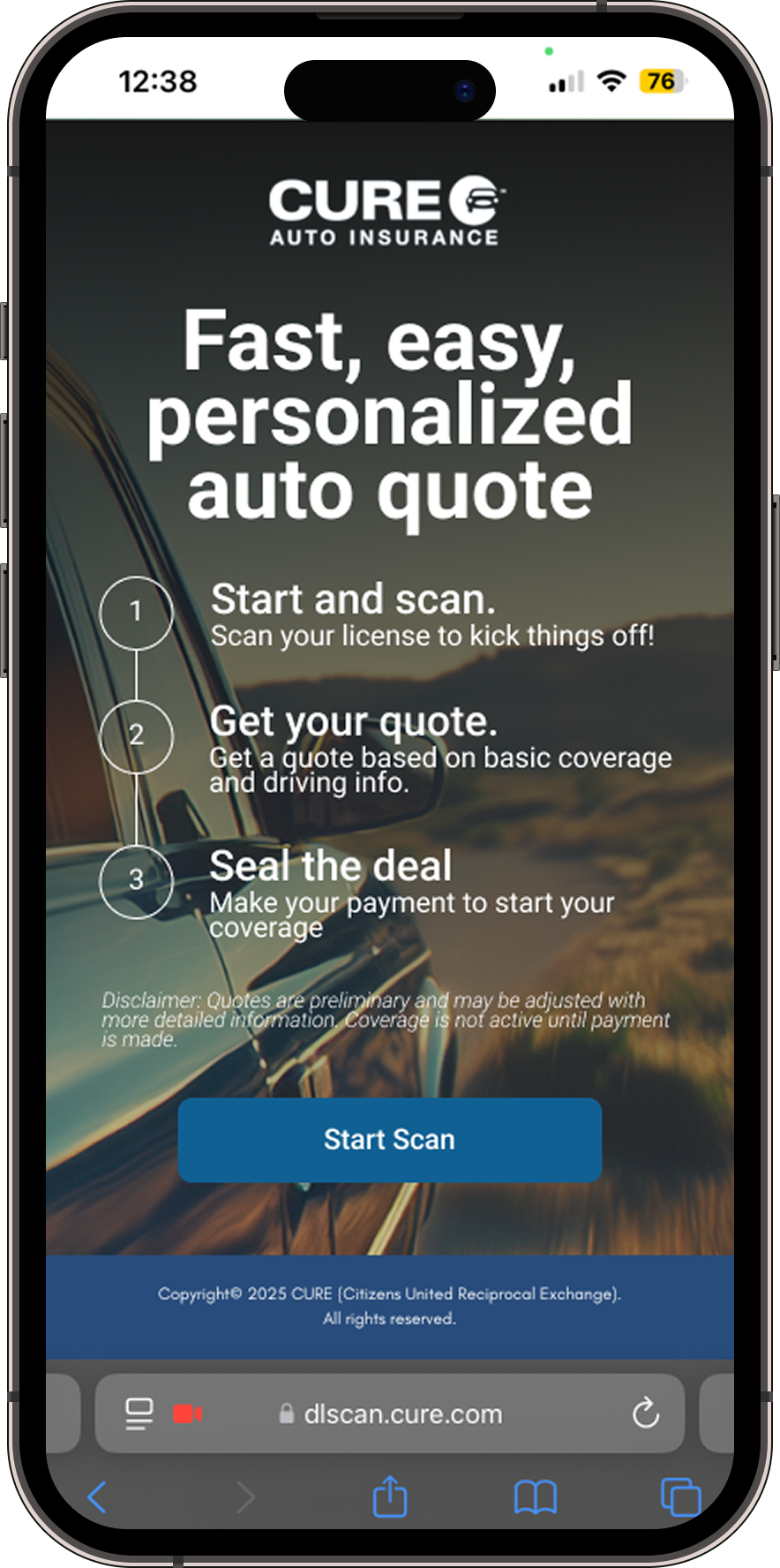 Screen 1 — Start & Scan