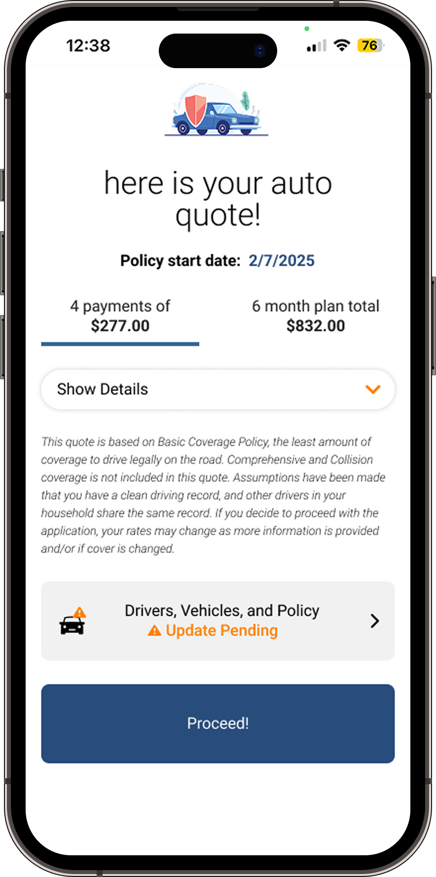 Screen 3 — Driver Confirmation